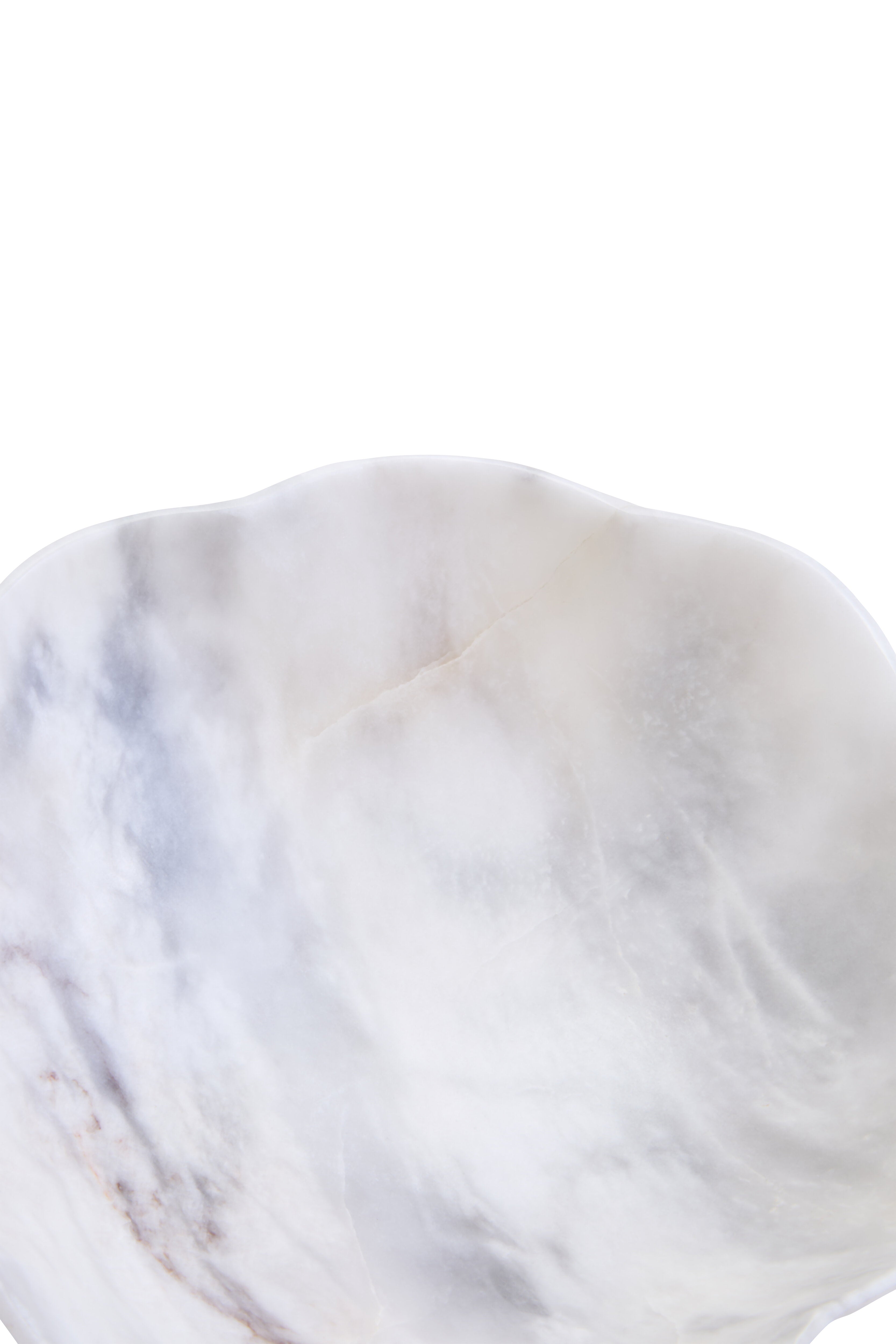 Visso White Marble Scalloped Bowl | Small